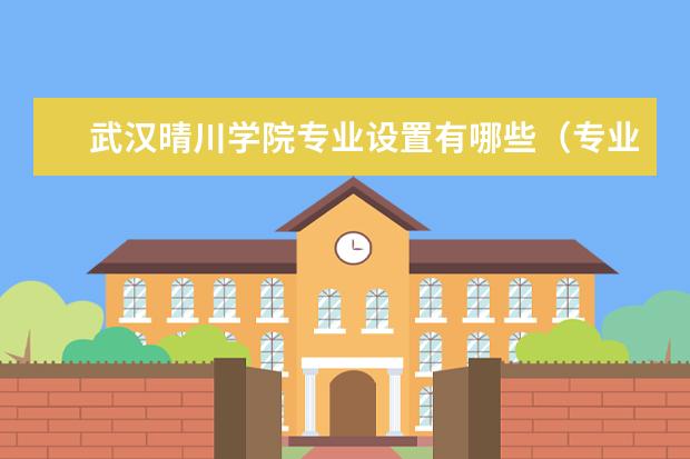 武汉晴川学院专业设置有哪些（专业目录一览表）