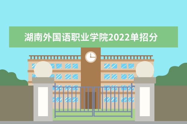 湖南外国语职业学院2022单招分数线是多少