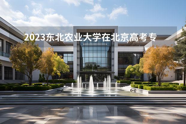 2023东北农业大学在北京高考专业招生计划人数一览